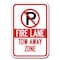 Signmission Fire Lane Tow-Away Zone with P symbol 12inx18in Heavy Aluminums, A-1218 Tow Away Parkings - F L sy A-1218 Tow Away Parking Signs - F L sy - alternate 1
